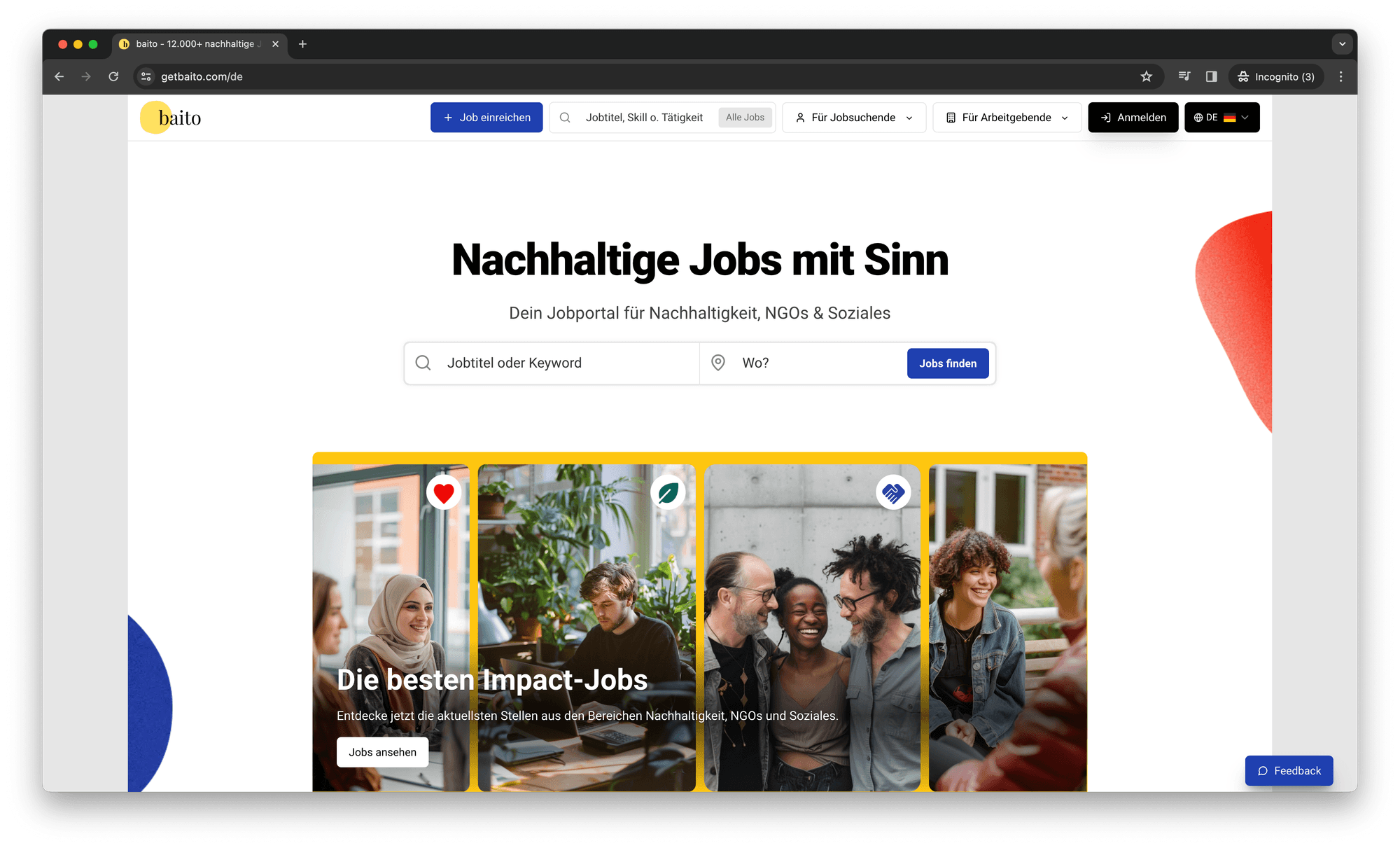 baito - handkuratierte Jobs mit Sinn