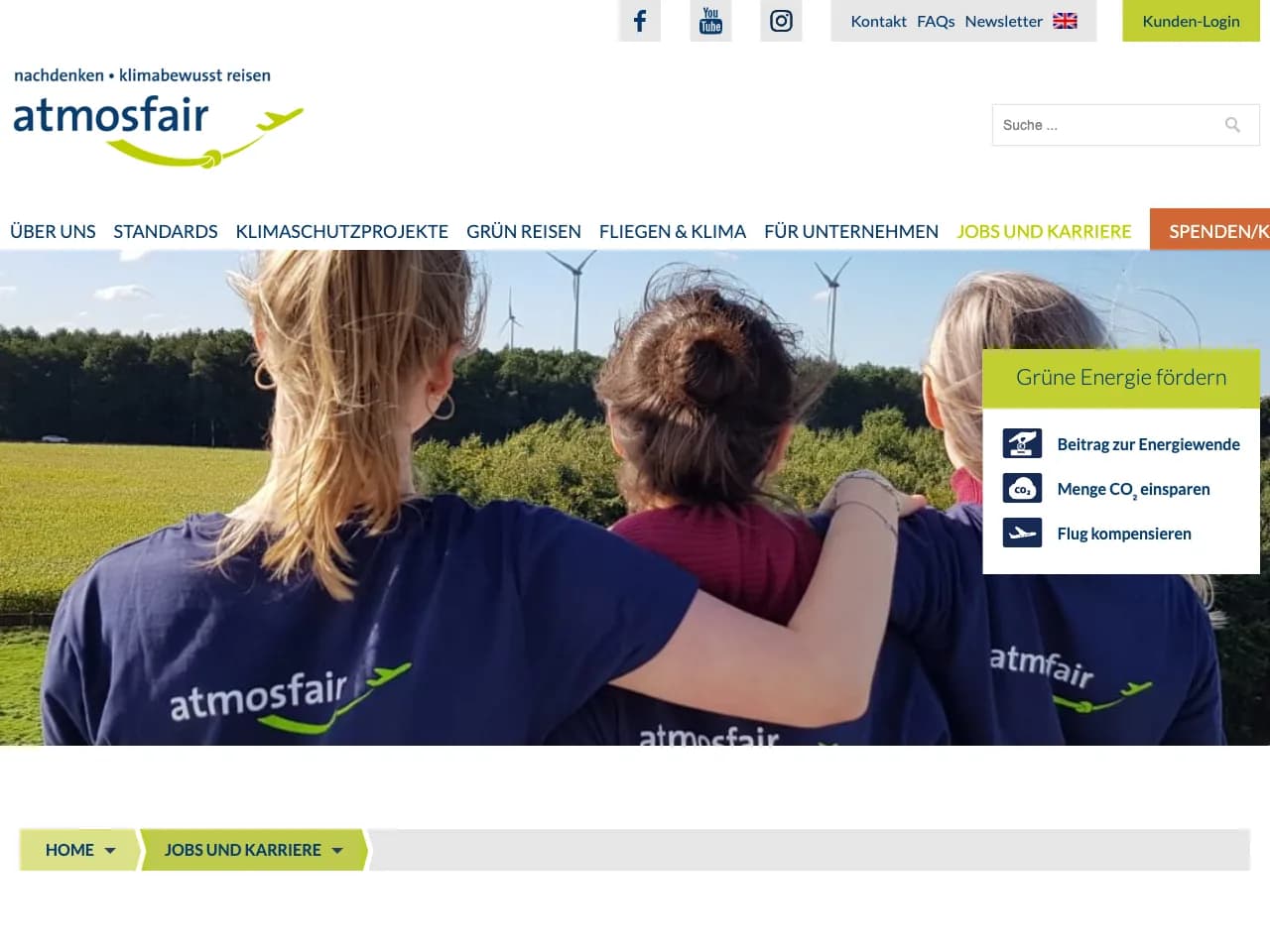 Karriereseite von atmosfair