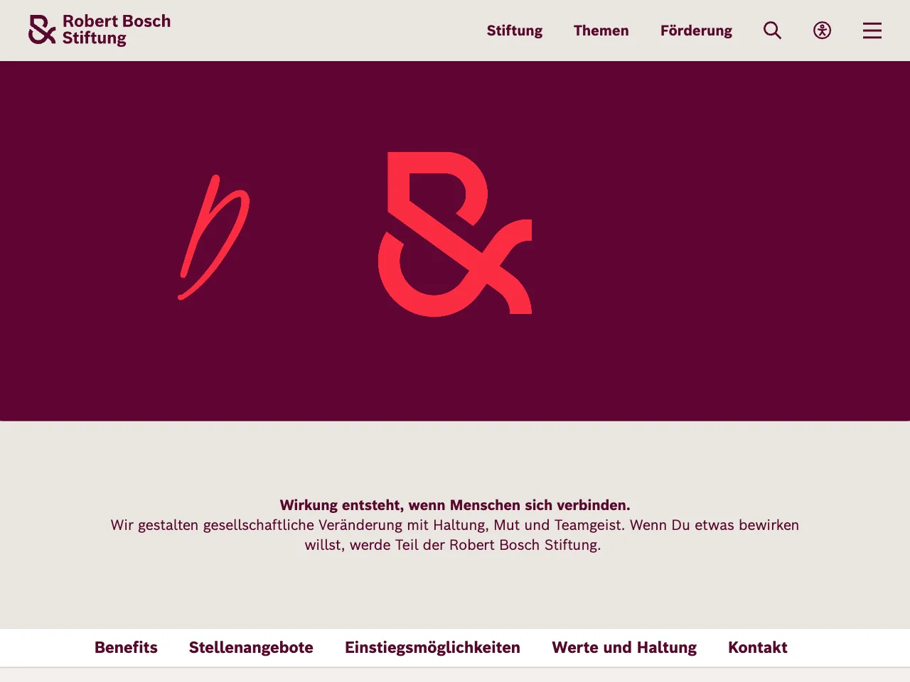 Karriereseite von Robert Bosch Stiftung