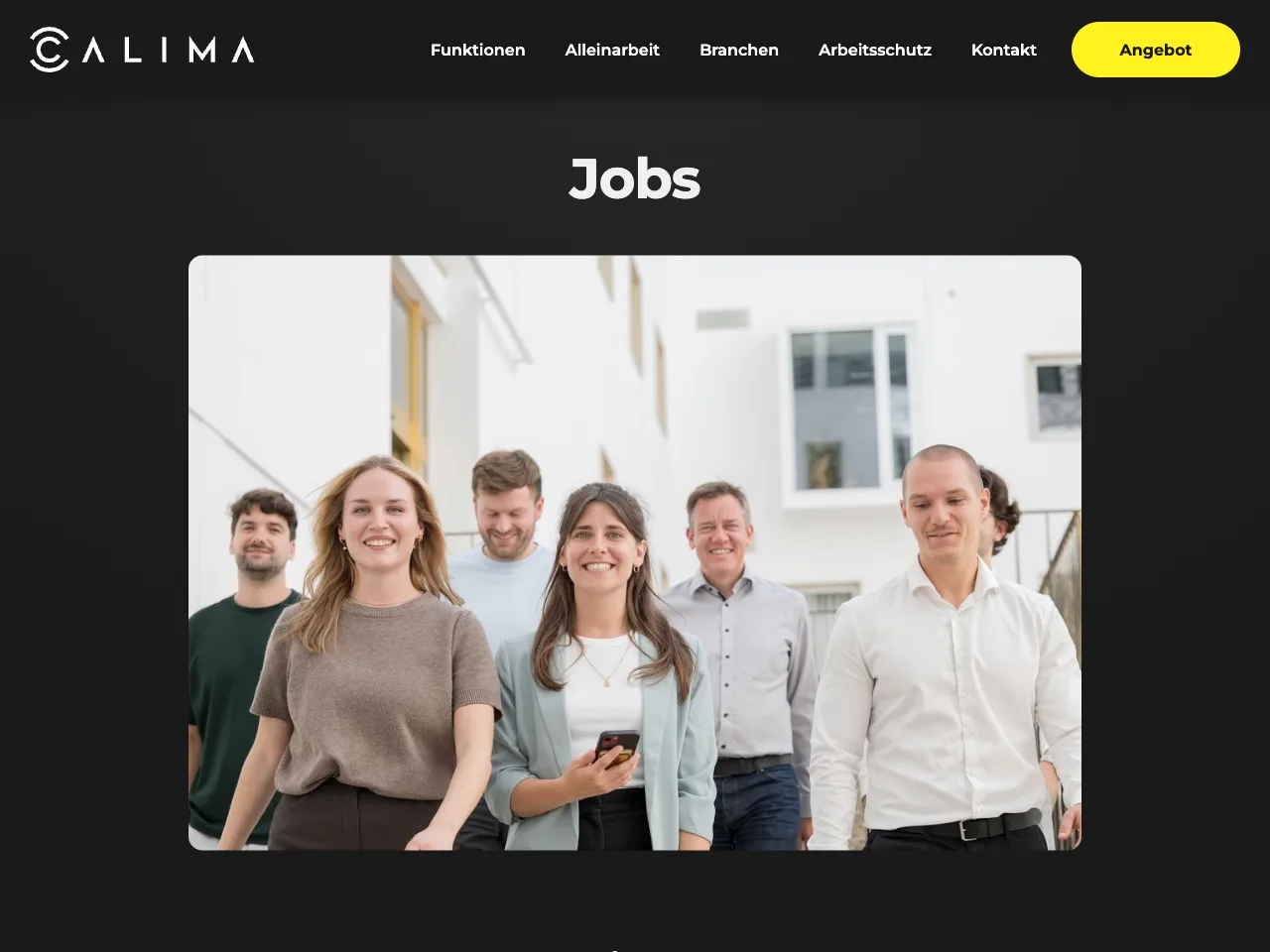 Karriereseite von CALIMA
