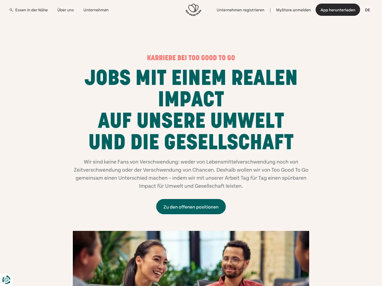 Karriereseite von Too Good To Go