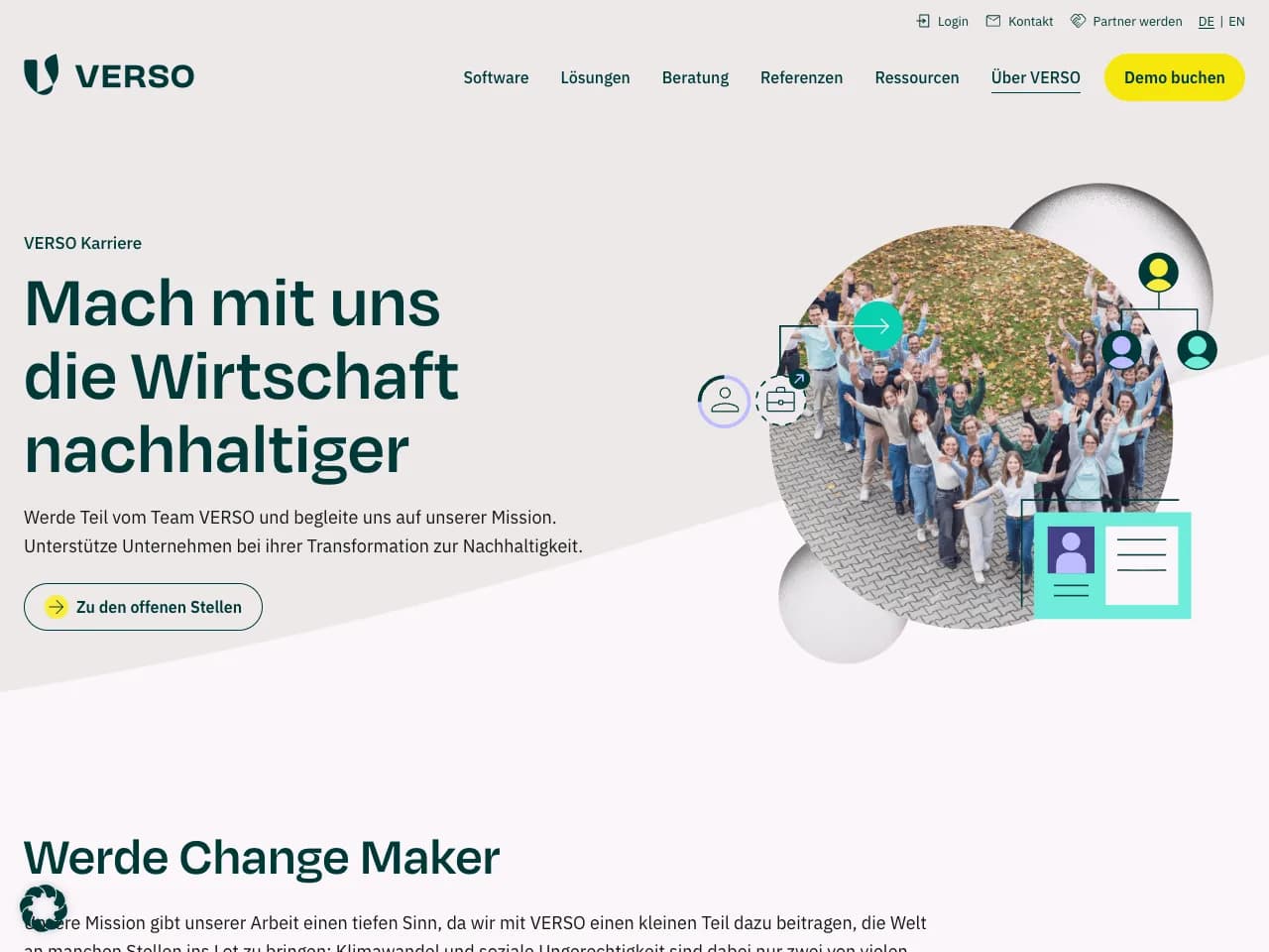 Karriereseite von VERSO